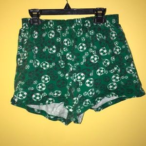 Soffe shorts green soccer pattern (L)